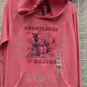 Pink Rhinestone Snowflakes Hoodie